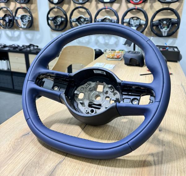 Fiat 500 Blau Lenkrad neu beziehen